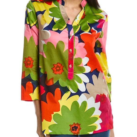 (NWT) Trina Turk "Florida Top" Cotton Floral Tunic XXL (x2Host Pick!) - Picture 2 of 13